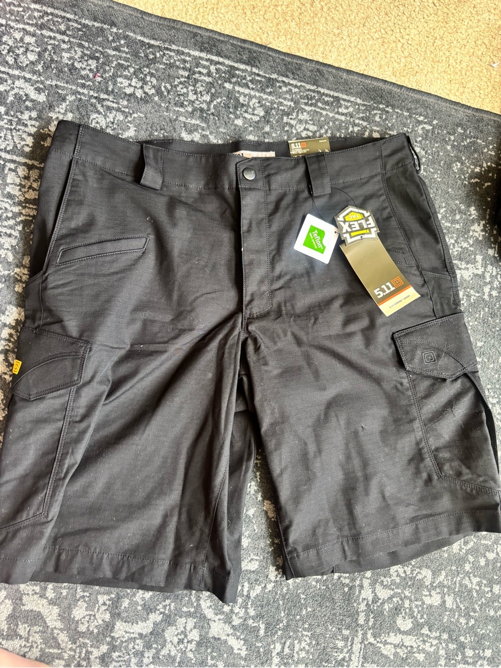 5.11 Tactical Men's Black Cargo Shorts with Utility Pockets